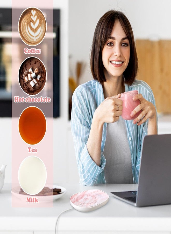 Nitial Bible Verse Coffee Mug Warmer Set for Women Pink Christian Gifts Marble Mug Warming Plate Birthday Gift Christmas Graduation Gifts for Coworker Volunteer Teacher - Image 5